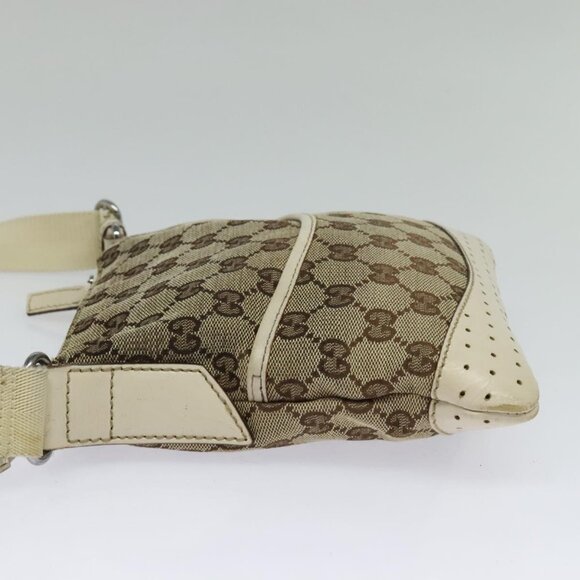 GUCCI GG Canvas Shoulder Bag Beige Silver 147671 Auth ki5693 - Picture 4 of 16